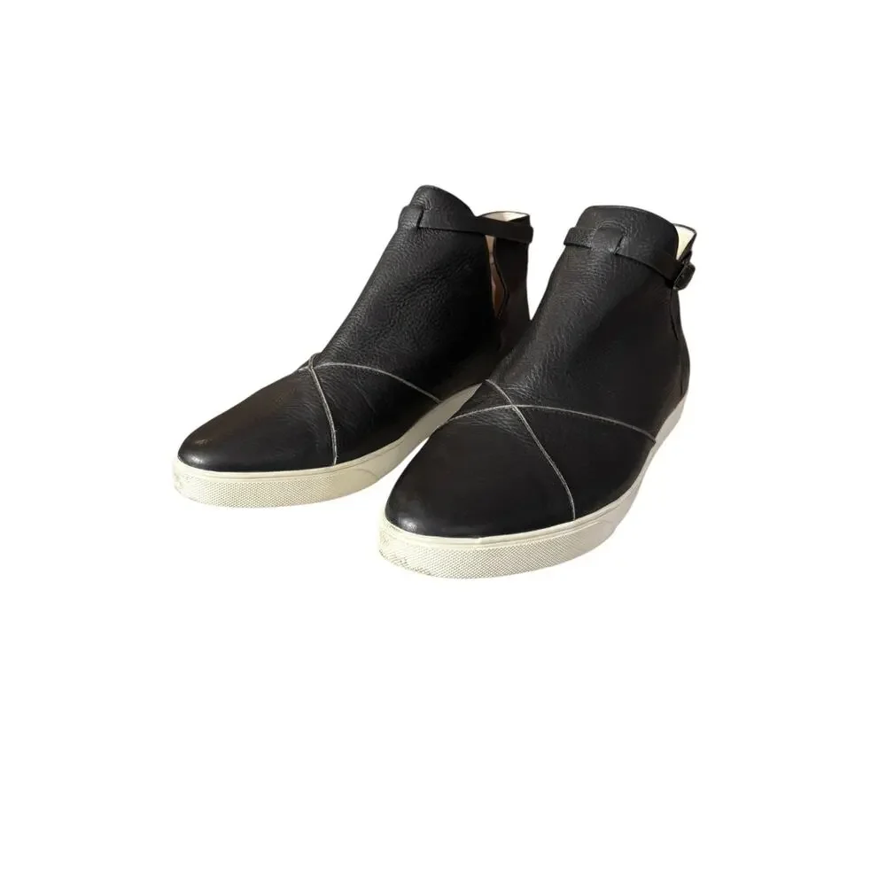 Cocktail Sneakers Black The Outsider Womens Ankle Boot Calfskin Leather Size 10